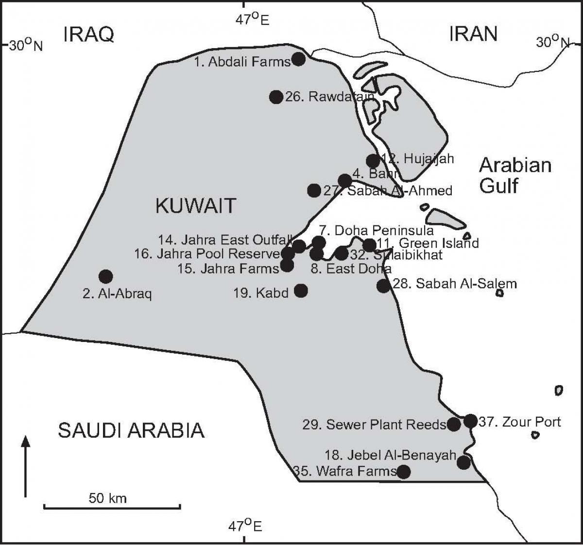 mapa kabd kuvajta