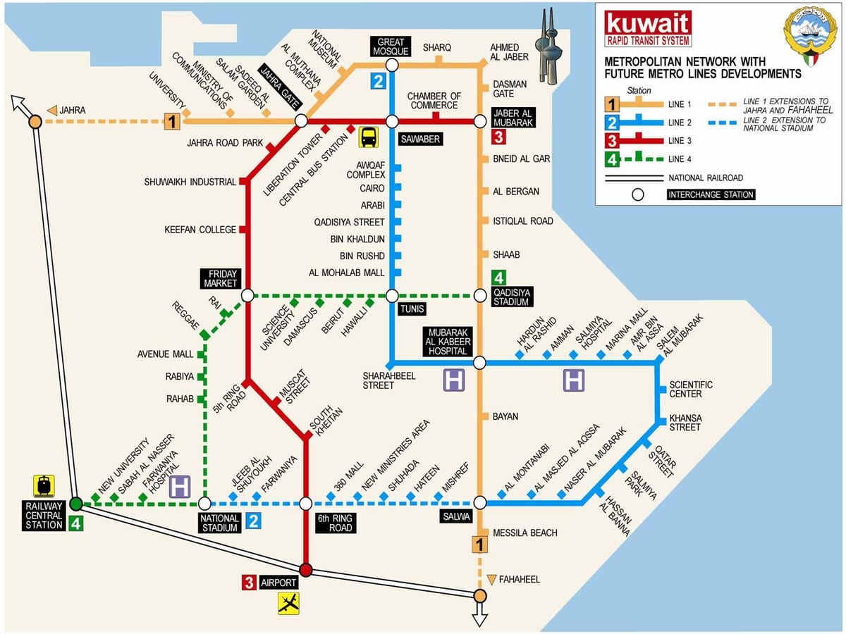 mapa je iz kuvajta metro